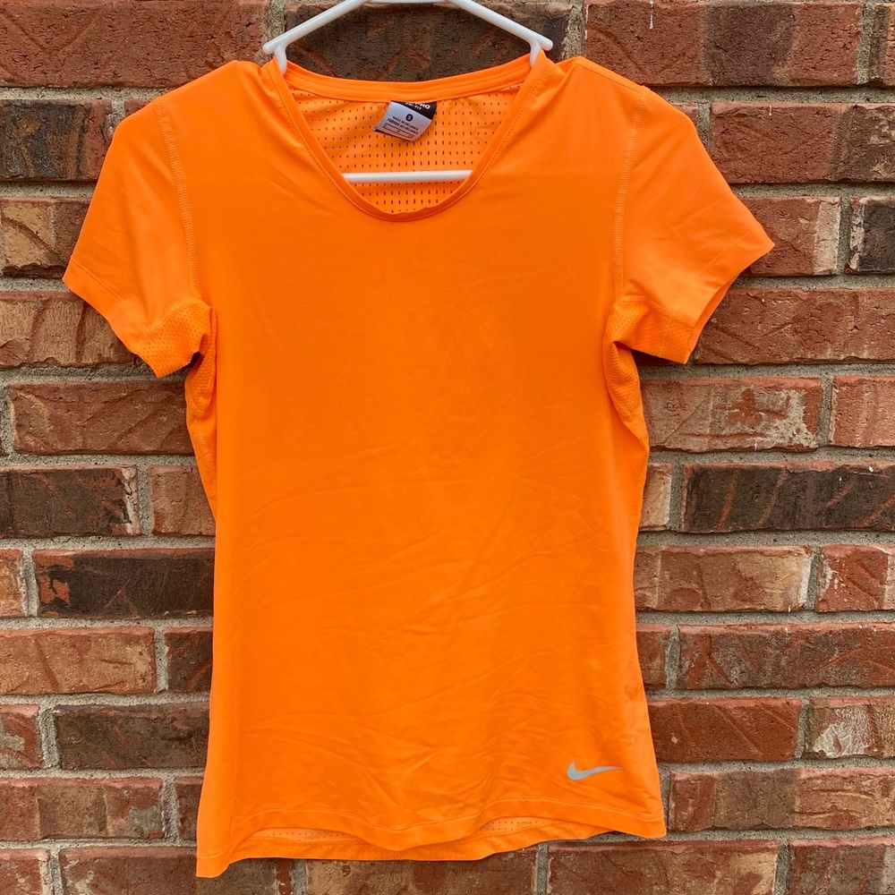 Nike Pro Dri Fit Short Sleeve Neon Bright Orange S